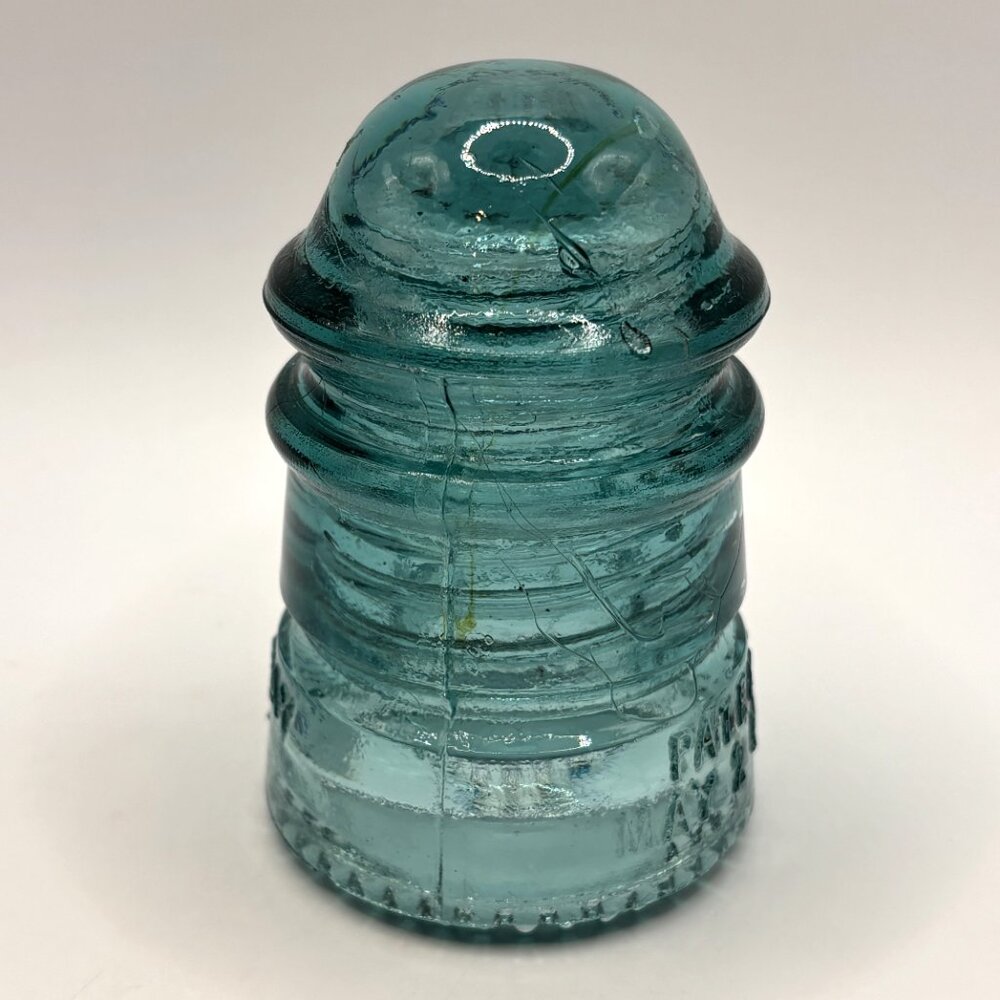 Vintage Hemingray No. 12 Aqua Blue Glass 4" Insulator Patented MAY 2 1893 - Picture 5 of 11